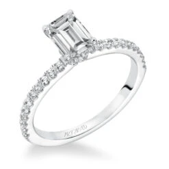 ArtCarved Bridal Artcarved Bridal Mounted With CZ Center Classic Engagement Ring Sybil 14K White Gold