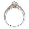 ArtCarved Bridal Artcarved Bridal Semi-Mounted With Side Stones Classic Halo Engagement Ring Dorsey 14K White Gold Primary & 14K Rose Gold