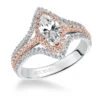 ArtCarved Bridal Artcarved Bridal Semi-Mounted With Side Stones Classic Halo Engagement Ring Dorsey 14K White Gold