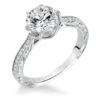 ArtCarved Bridal Artcarved Bridal Mounted With CZ Center Vintage Vintage Engagement Ring Veva 14K White Gold