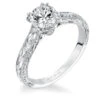 ArtCarved Bridal Artcarved Bridal Mounted With CZ Center Vintage Engraved Solitaire Engagement Ring Philomena 14K White Gold