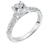 ArtCarved Bridal Artcarved Bridal Mounted With CZ Center Vintage Signature Engagement Ring Aurelie 14K White Gold