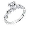 ArtCarved Bridal Artcarved Bridal Mounted With CZ Center Contemporary Twist Solitaire Engagement Ring Alicia 14K White Gold