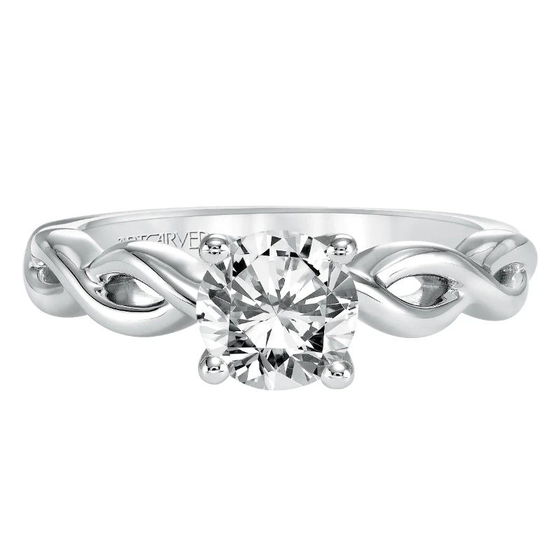 ArtCarved Bridal Artcarved Bridal Mounted With CZ Center Contemporary Twist Solitaire Engagement Ring Alicia 14K White Gold - Image 2