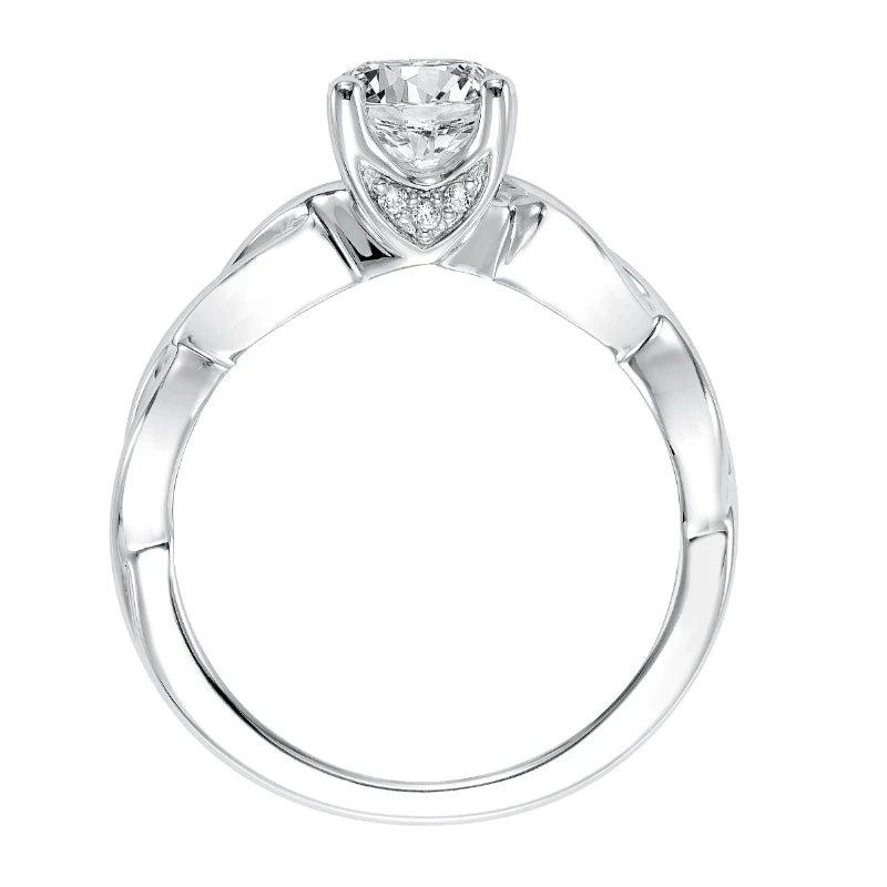 ArtCarved Bridal Artcarved Bridal Mounted With CZ Center Contemporary Twist Solitaire Engagement Ring Alicia 14K White Gold - Image 3