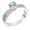 ArtCarved Bridal Artcarved Bridal Mounted With CZ Center Classic Americana Engagement Ring Mimi 14K White Gold Primary & 14K Rose Gold