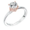 ArtCarved Bridal Artcarved Bridal Mounted With CZ Center Contemporary Rope Solitaire Engagement Ring Clarice 14K White Gold Primary & 14K Rose Gold