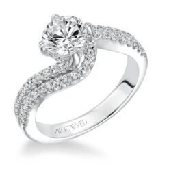 ArtCarved Bridal Artcarved Bridal Mounted With CZ Center Contemporary Diamond Engagement Ring Orla 14K White Gold