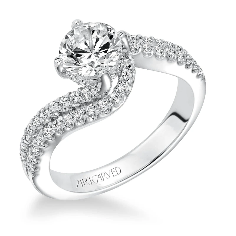 ArtCarved Bridal Artcarved Bridal Mounted With CZ Center Contemporary Diamond Engagement Ring Orla 14K White Gold