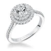 ArtCarved Bridal Artcarved Bridal Mounted With CZ Center Classic Halo Engagement Ring Melinda 14K White Gold