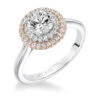 ArtCarved Bridal Artcarved Bridal Mounted With CZ Center Classic Halo Engagement Ring Morgan 14K White Gold Primary & 14K Rose Gold