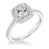 ArtCarved Bridal Artcarved Bridal Mounted With CZ Center Classic Halo Engagement Ring Liv 14K White Gold