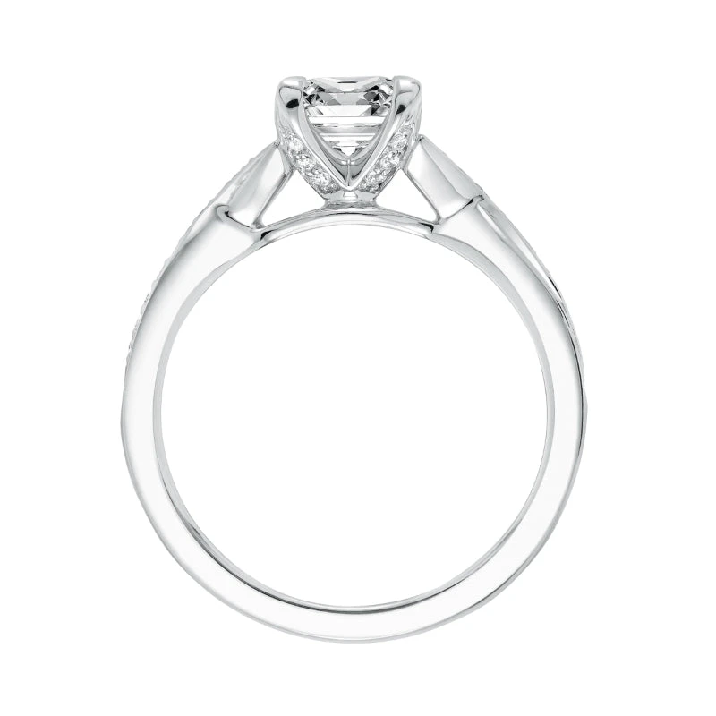 ArtCarved Bridal Artcarved Bridal Mounted With CZ Center Contemporary Twist Diamond Engagement Ring London 14K White Gold