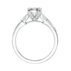 ArtCarved Bridal Artcarved Bridal Semi-Mounted With Side Stones Contemporary Twist Diamond Engagement Ring London 14K White Gold