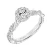 ArtCarved Bridal Artcarved Bridal Mounted Mined Live Center Contemporary One Love Halo Engagement Ring Kinsley 14K White Gold