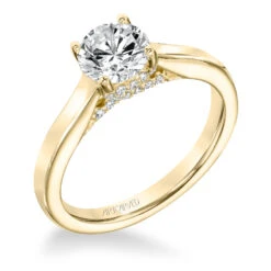 ArtCarved Bridal Artcarved Bridal Mounted With CZ Center Classic Solitaire Engagement Ring Ina 14K Yellow Gold