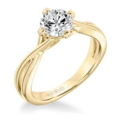 ArtCarved Bridal Artcarved Bridal Unmounted No Stones Contemporary Twist Solitaire Engagement Ring Kennedy 14K Yellow Gold