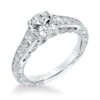 ArtCarved Bridal Artcarved Bridal Mounted With CZ Center Vintage Filigree Diamond Engagement Ring Hattie 14K White Gold