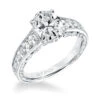 ArtCarved Bridal Artcarved Bridal Mounted With CZ Center Vintage Filigree Diamond Engagement Ring Mariah 14K White Gold