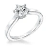 ArtCarved Bridal Artcarved Bridal Mounted With CZ Center Classic Solitaire Engagement Ring Jesse 14K White Gold