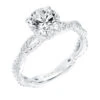 ArtCarved Bridal Artcarved Bridal Mounted With CZ Center Contemporary Twist Diamond Engagement Ring Rhea 14K White Gold