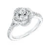 ArtCarved Bridal Artcarved Bridal Semi-Mounted With Side Stones Contemporary Rope Halo Engagement Ring Ryane 14K White Gold