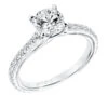 ArtCarved Bridal Artcarved Bridal Semi-Mounted With Side Stones Contemporary Twist Engagement Ring Carmen 14K White Gold