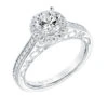 ArtCarved Bridal Artcarved Bridal Mounted With CZ Center Vintage Heritage Engagement Ring Indra 14K White Gold