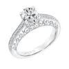 ArtCarved Bridal Artcarved Bridal Mounted With CZ Center Vintage Filigree Diamond Engagement Ring Ramona 14K White Gold