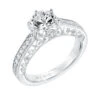 ArtCarved Bridal Artcarved Bridal Mounted With CZ Center Vintage Heritage Engagement Ring Cossette 14K White Gold