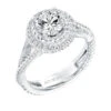 ArtCarved Bridal Artcarved Bridal Mounted With CZ Center Contemporary Rope Halo Engagement Ring Skyla 14K White Gold