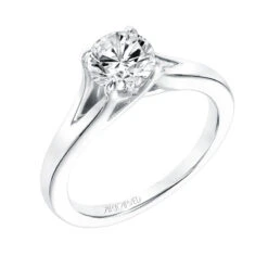 ArtCarved Bridal Artcarved Bridal Mounted With CZ Center Classic Solitaire Engagement Ring Kathleen 14K White Gold