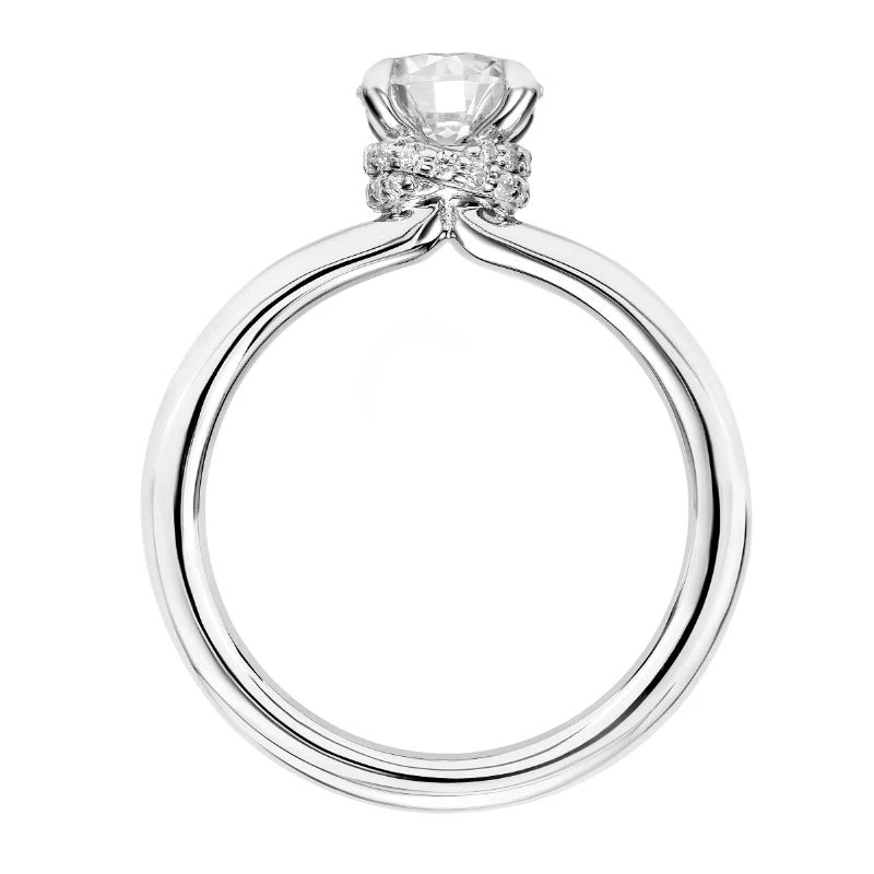ArtCarved Bridal Artcarved Bridal Mounted With CZ Center Classic Solitaire Engagement Ring Erin 14K White Gold - Image 3