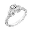 ArtCarved Bridal Artcarved Bridal Mounted With CZ Center Contemporary Twist 3-Stone Engagement Ring Danica 14K White Gold