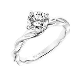 ArtCarved Bridal Artcarved Bridal Unmounted No Stones Contemporary Twist Solitaire Engagement Ring Kassidy 14K White Gold