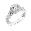 ArtCarved Bridal Artcarved Bridal Mounted With CZ Center Contemporary Twist Halo Engagement Ring Lyra 14K White Gold