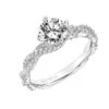 ArtCarved Bridal Artcarved Bridal Semi-Mounted With Side Stones Contemporary Twist Diamond Engagement Ring Becca 14K White Gold