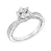 ArtCarved Bridal Artcarved Bridal Mounted With CZ Center Vintage Filigree Diamond Engagement Ring Cornelia 18K White Gold