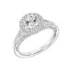 ArtCarved Bridal Artcarved Bridal Mounted With CZ Center Vintage Filigree Halo Engagement Ring Ada 18K White Gold