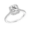 ArtCarved Bridal Artcarved Bridal Mounted With CZ Center Classic Halo Engagement Ring Clarissa 14K White Gold