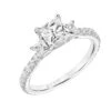 ArtCarved Bridal Artcarved Bridal Mounted With CZ Center Classic Diamond 3-Stone Engagement Ring Rea 14K White Gold