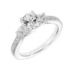 ArtCarved Bridal Artcarved Bridal Mounted With CZ Center Classic Diamond 3-Stone Engagement Ring Thea 14K White Gold