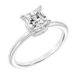 ArtCarved Bridal Artcarved Bridal Mounted With CZ Center Classic Solitaire Engagement Ring Sloane 18K White Gold
