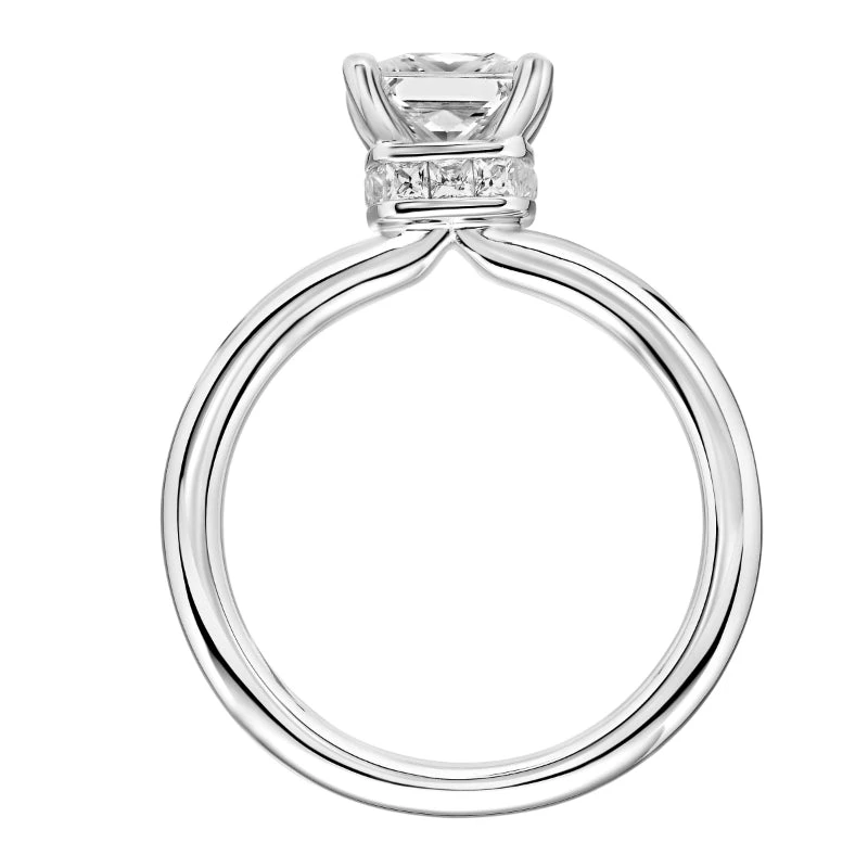 ArtCarved Bridal Artcarved Bridal Semi-Mounted With Side Stones Classic Solitaire Engagement Ring Sloane 14K White Gold - Image 3