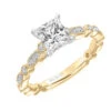 ArtCarved Bridal Artcarved Bridal Semi-Mounted With Side Stones Vintage Milgrain Diamond Engagement Ring Beatrice 14K Yellow Gold Primary & 14K White Gold