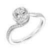 ArtCarved Bridal Artcarved Bridal Mounted With CZ Center Contemporary Bezel Diamond Engagement Ring Tinsley 14K White Gold