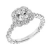 ArtCarved Bridal Artcarved Bridal Mounted With CZ Center Vintage Milgrain Engagement Ring Annette 14K White Gold