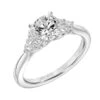 ArtCarved Bridal Artcarved Bridal Mounted With CZ Center Classic 3-Stone Engagement Ring Maryann 18K White Gold