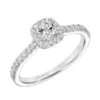 ArtCarved Bridal Artcarved Bridal Mounted Mined Live Center Classic One Love Halo Engagement Ring Charlene 18K White Gold