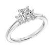 ArtCarved Bridal Artcarved Bridal Mounted With CZ Center Classic 3-Stone Engagement Ring Audrey 14K White Gold